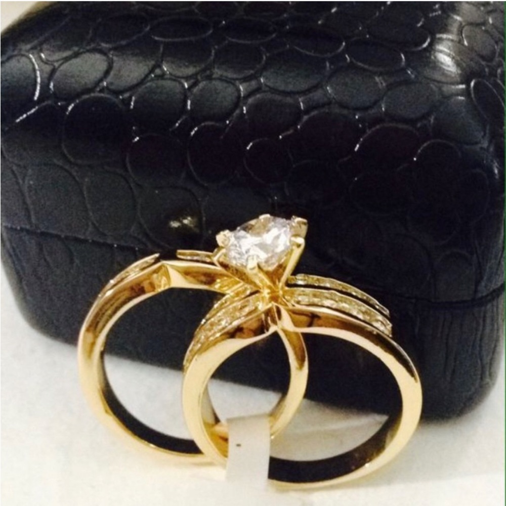 14k gold plated bridal set